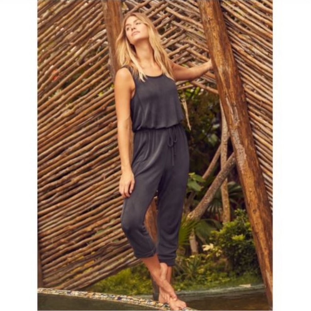 NWT Rare Athleta Lenzing Modal Serenity Jumpsuit in Black Size XL